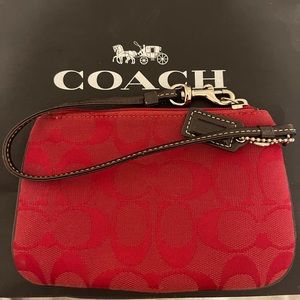 Coach red Wristlet